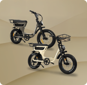 Vélos Électrique Fatbike 2 Places Partner 2 coloris crème et café
