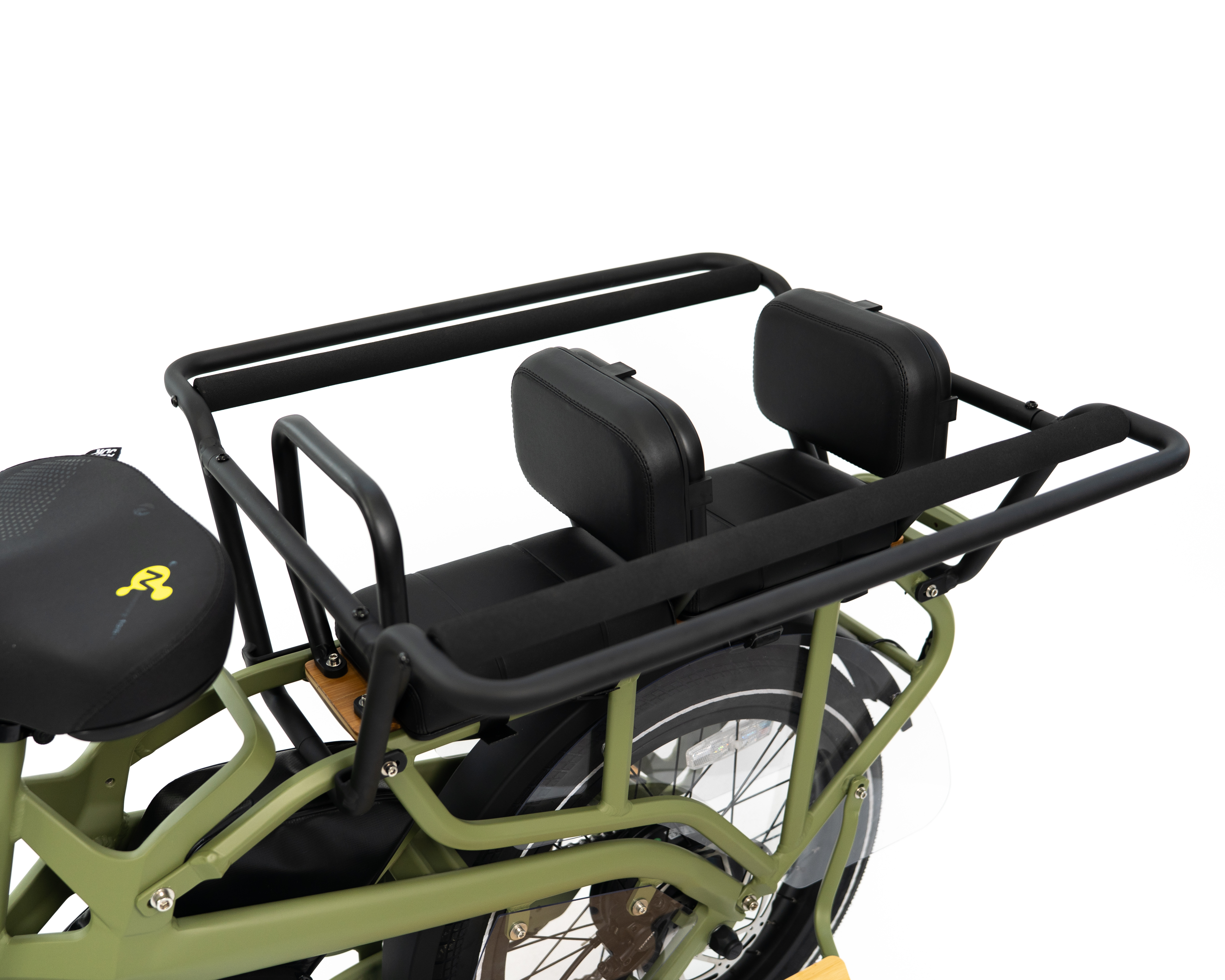 Banquette double arrière vélo cargo électrique BlooCargo Bloomway Biarritz
