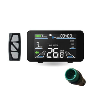 Écran LCD horizontal BIGSTONE D400E pour vélo électrique avec commande et connecteur vert